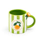 Orange Green Stripe Mug
