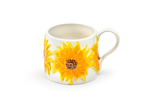 Sunflower Embossed Reactive Glazed Coffee Mug
