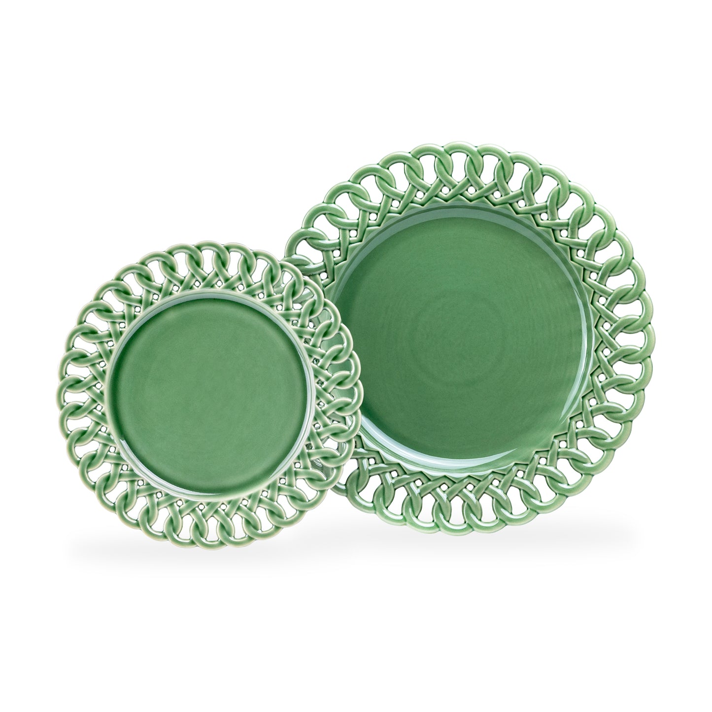 Green Heirloom Fine Porcelain Dessert/Dinner Plate