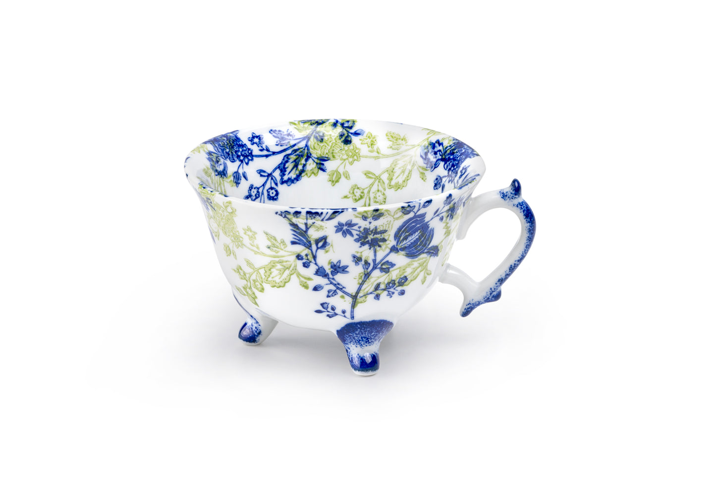 Blue Botanical Garden Three-Foot Fine Porcelain Cup