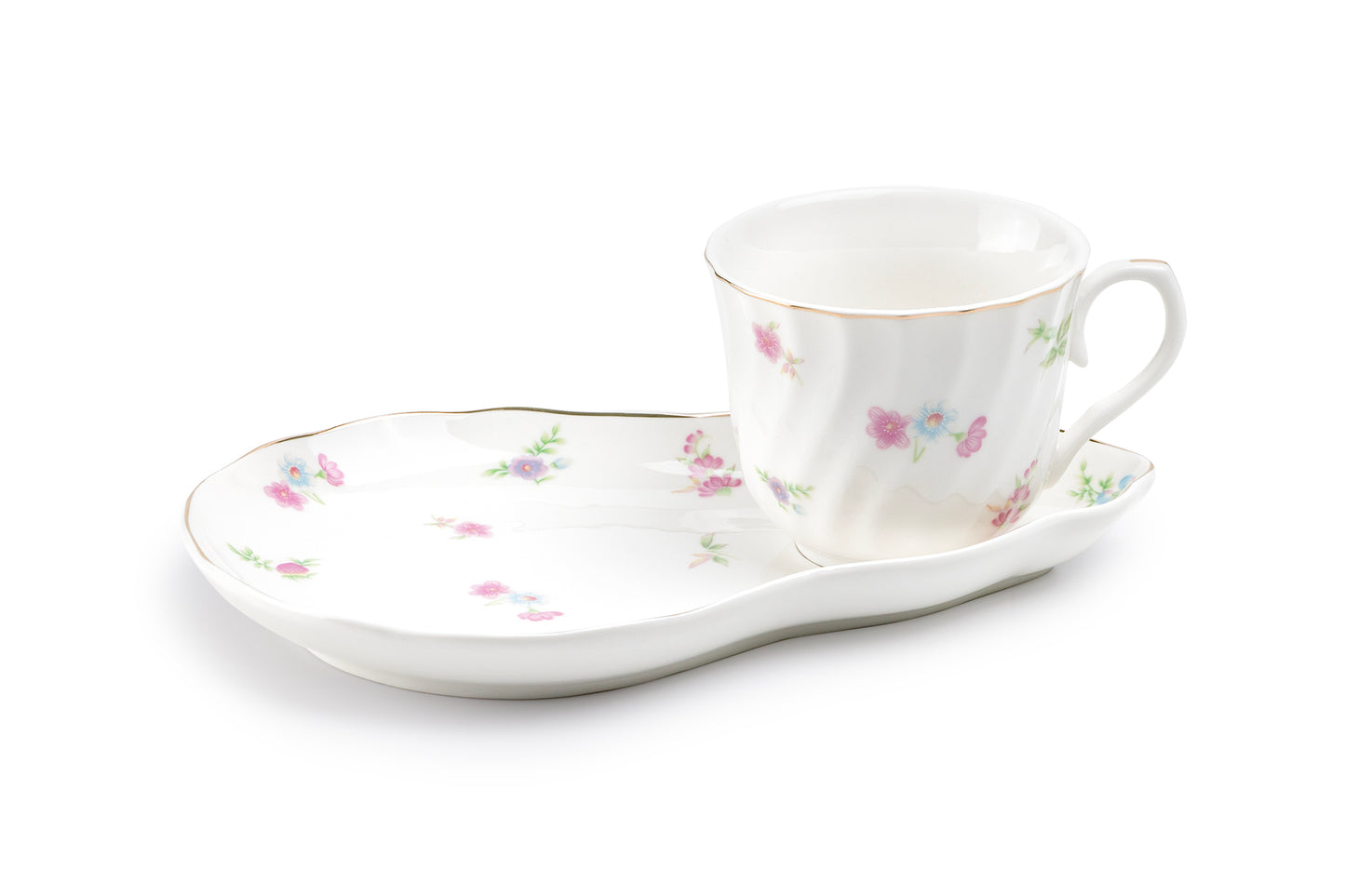 Petite Wildflowers Fine Porcelain Tea Snack Set