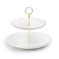 White Gold Shell Fine Porcelain 2-Tier Server
