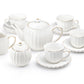 White Gold Shell Fine Porcelain Tea Set