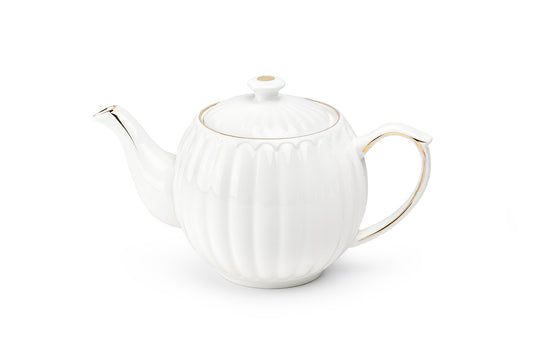 White Gold Shell Fine Porcelain Teapot