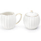 White Gold Shell Fine Porcelain Sugar & Creamer Set