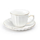 White Gold Shell Fine Porcelain Tea Cup and Saucer