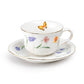 Butterfly Bloom Fine Porcelain Tea Cup and Saucer