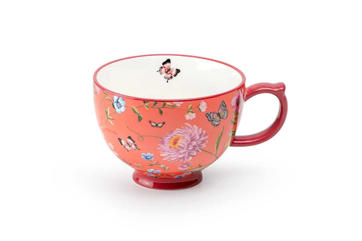 Butterfly Garden Fine Porcelain Latte Mug Set of 4