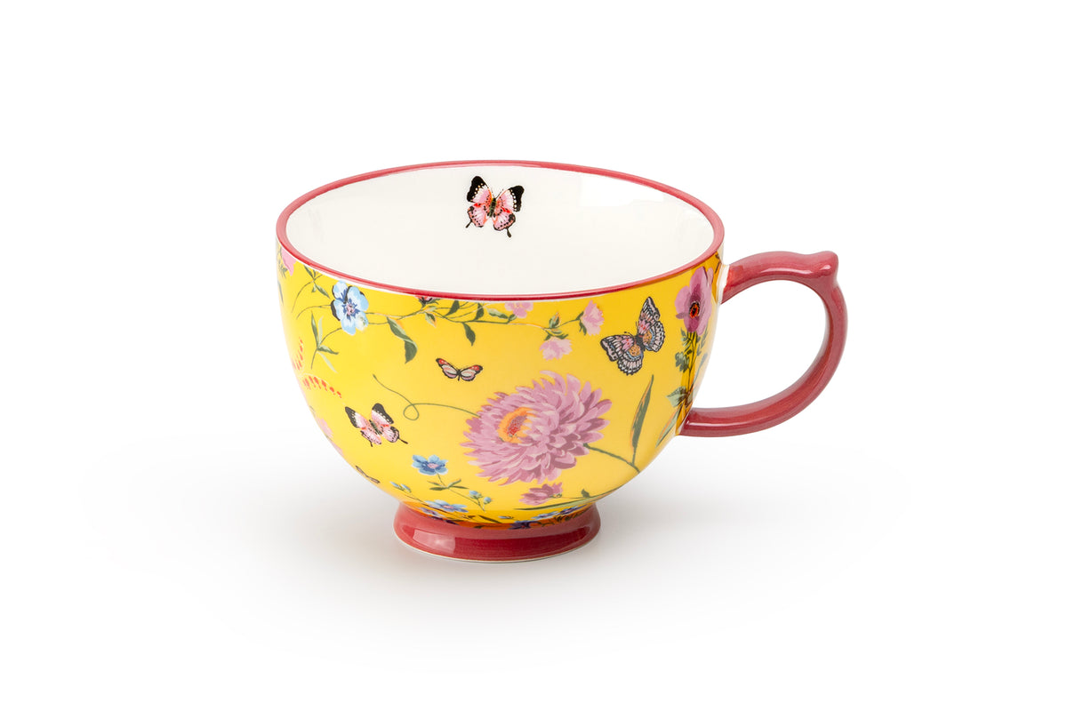 Butterfly Garden Fine Porcelain Latte Mug Set of 4