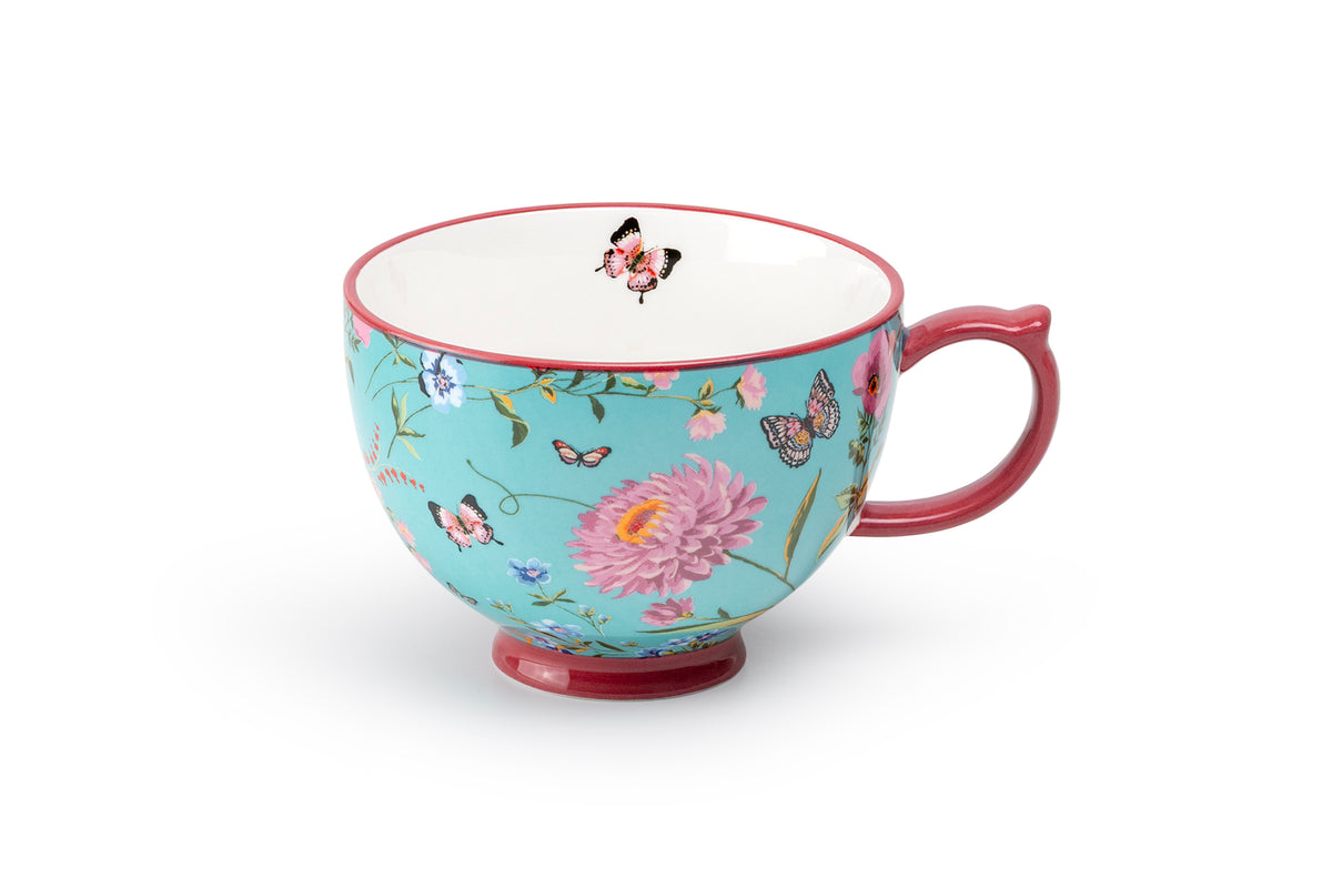 Butterfly Garden Fine Porcelain Latte Mug Set of 4