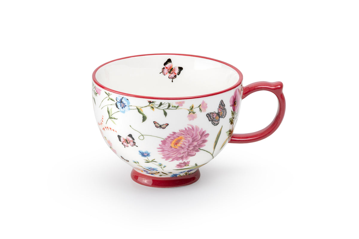 Butterfly Garden Fine Porcelain Latte Mug Set of 4
