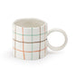 White Organic Plaid Coffee Mug