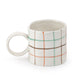 White Organic Plaid Coffee Mug