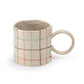 Natural Brown Organic Plaid Coffee Mug