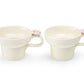 Ivory Pink Sculpted Rose Fine Porcelain Mug Set of 2