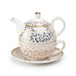 Golden Leopard Fine Porcelain Tea For One Set