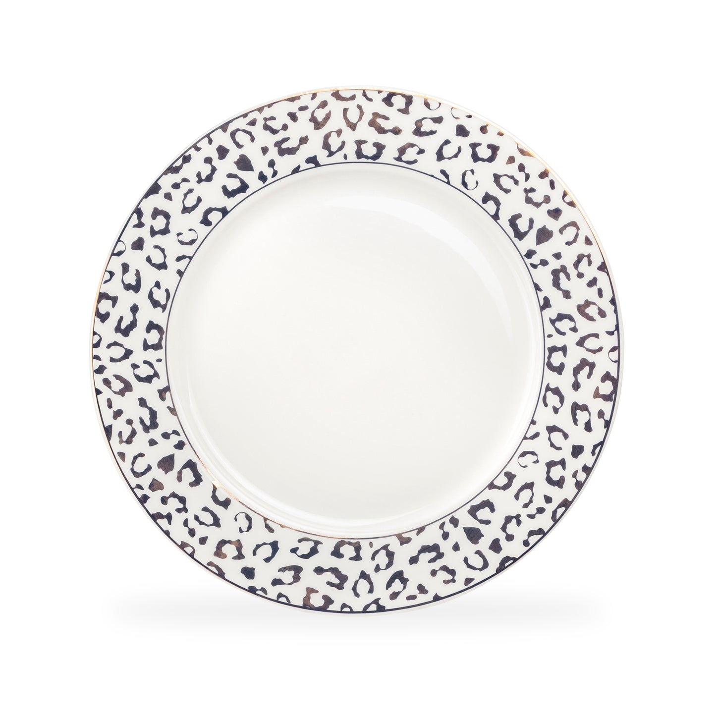 Golden Leopard Fine Porcelain Dessert/Dinner Plate