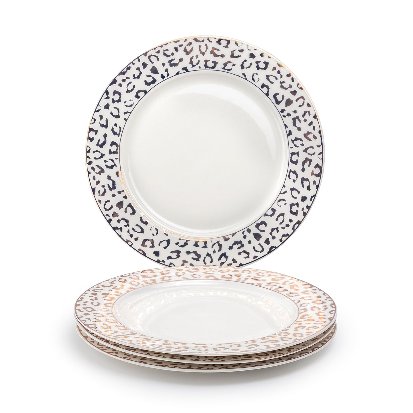 Golden Leopard Fine Porcelain Dessert/Dinner Plate