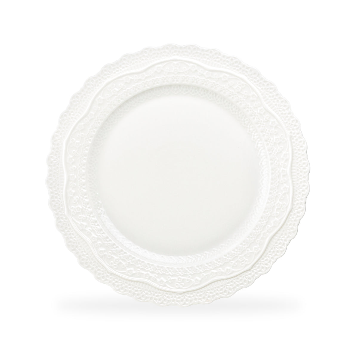 White Lace Embossed Fine Porcelain Dessert/Dinner Plate