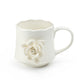White Sculpted Rose Fine Porcelain Mug Set of 2