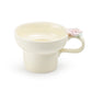 Ivory Pink Sculpted Rose Fine Porcelain Mug Set of 2