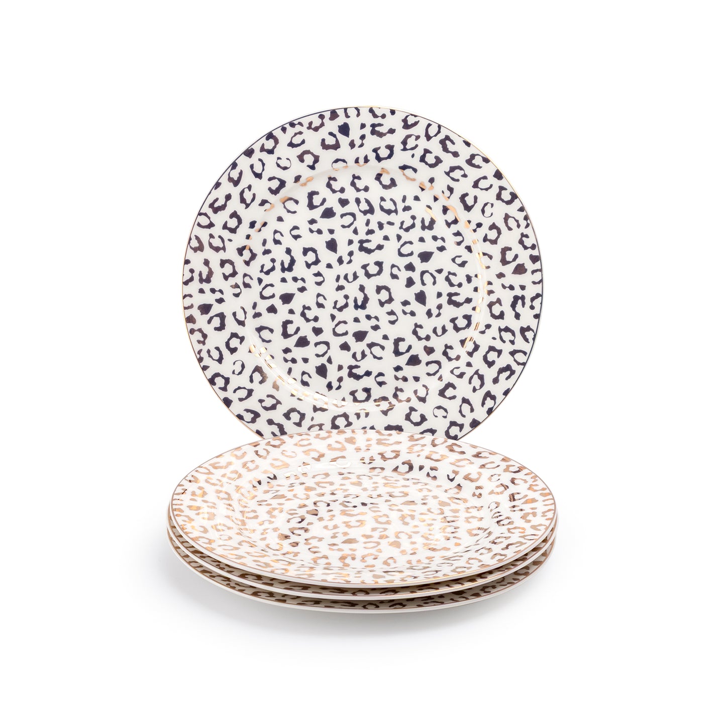 Golden Leopard Fine Porcelain Dessert/Dinner Plate