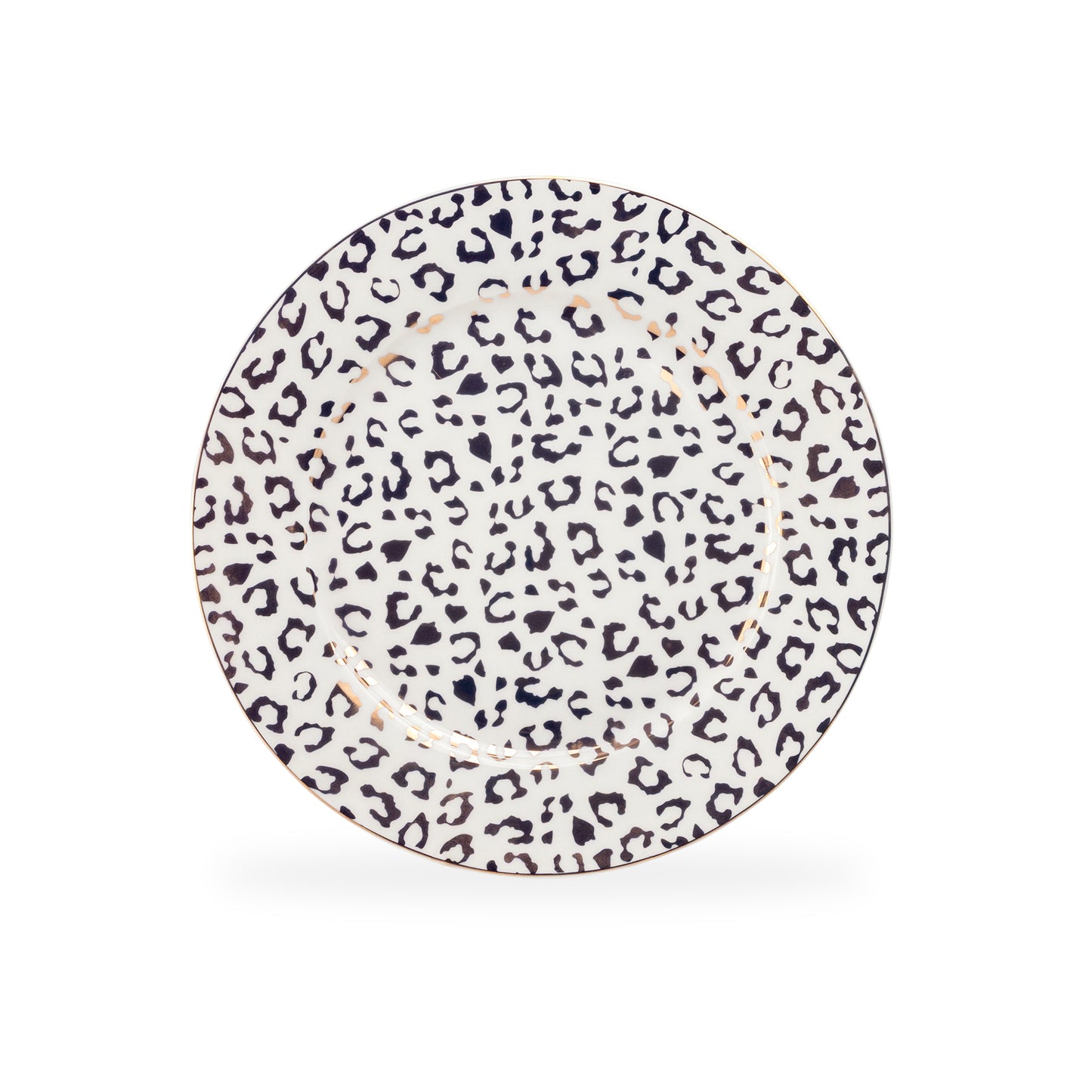 Golden Leopard Fine Porcelain Dessert/Dinner Plate