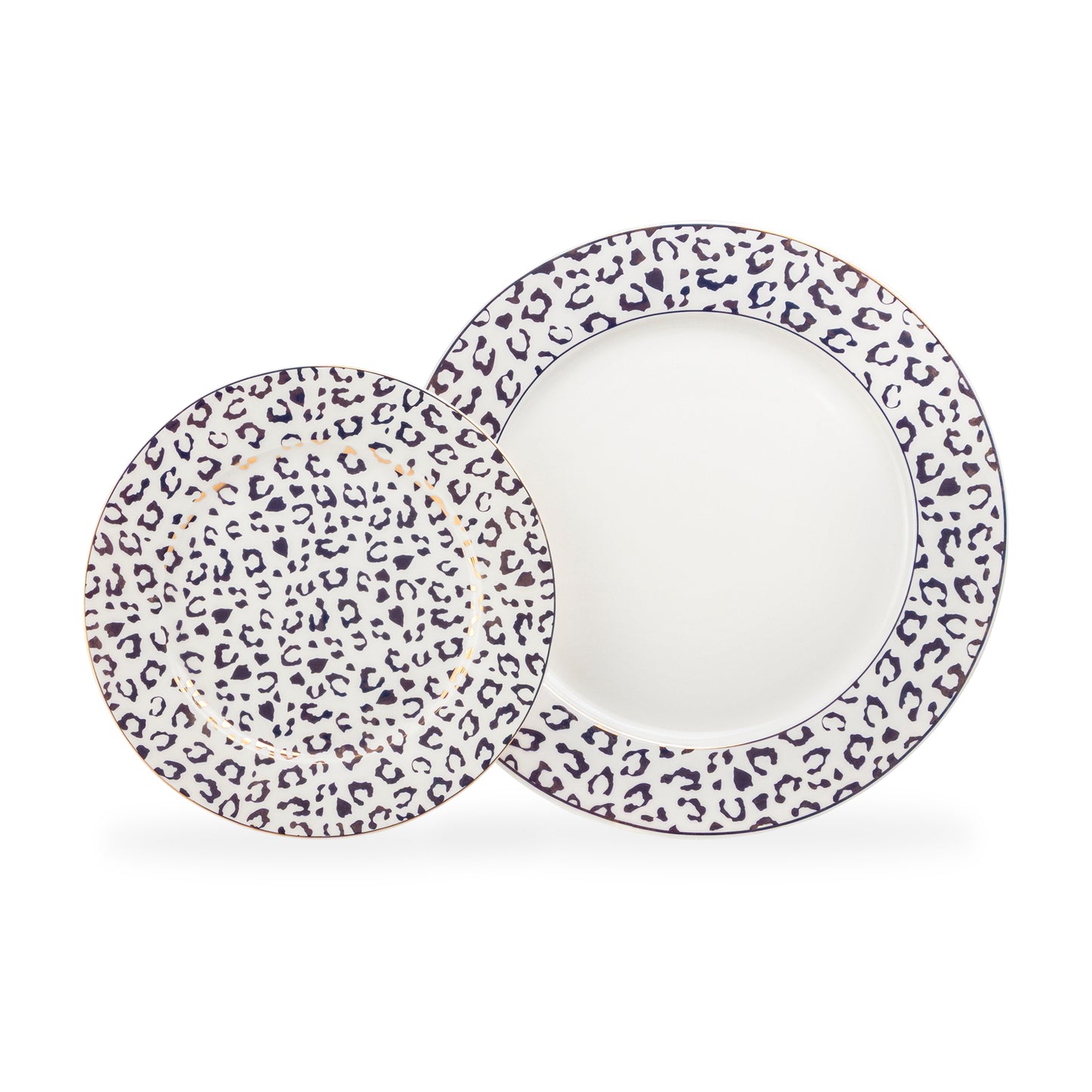 Golden Leopard Fine Porcelain Dessert/Dinner Plate