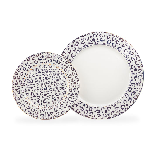 Golden Leopard Fine Porcelain Dessert/Dinner Plate