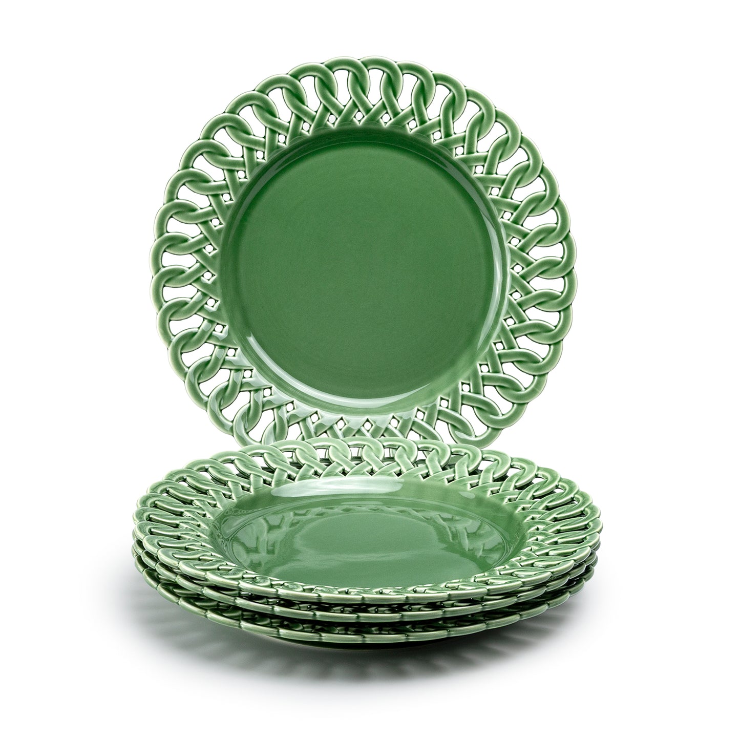 Green Heirloom Fine Porcelain 8.15" Dessert/11.15" Dinner Plate
