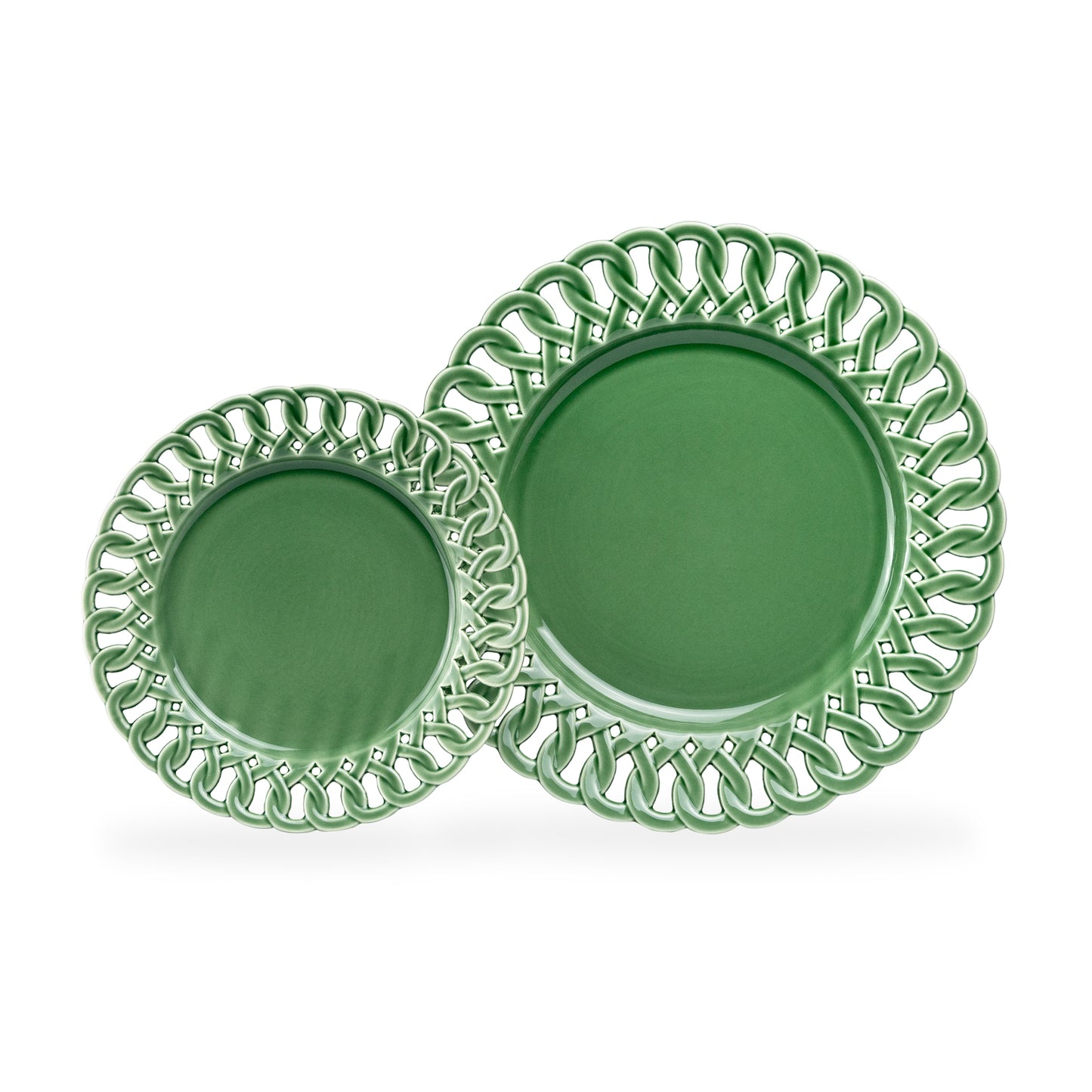 Green Heirloom Fine Porcelain 8.15" Dessert/11.15" Dinner Plate