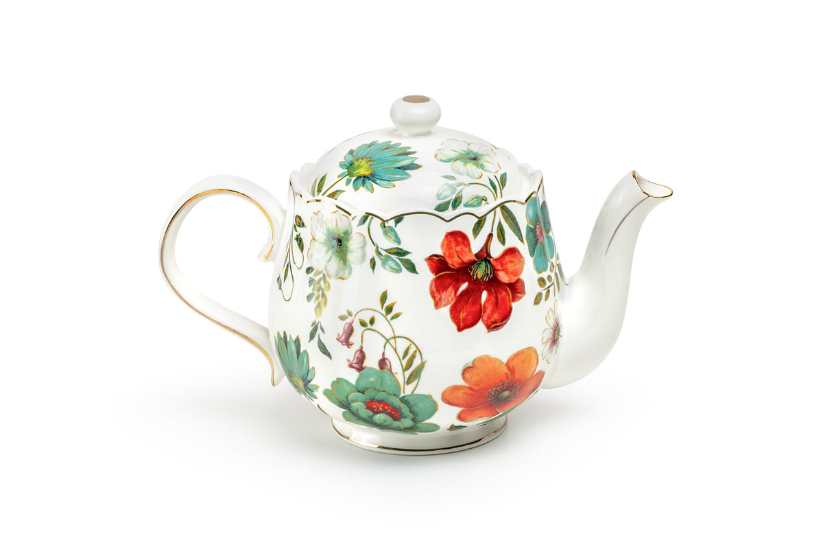 Fall Bloom Fine Porcelain Teapot