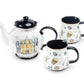 Halloween Haunted House Teapot + 2 Haunted Halloween Mugs Set