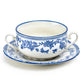 Blue Heritage Toile Fine Porcelain Soup Bowl with Saucer