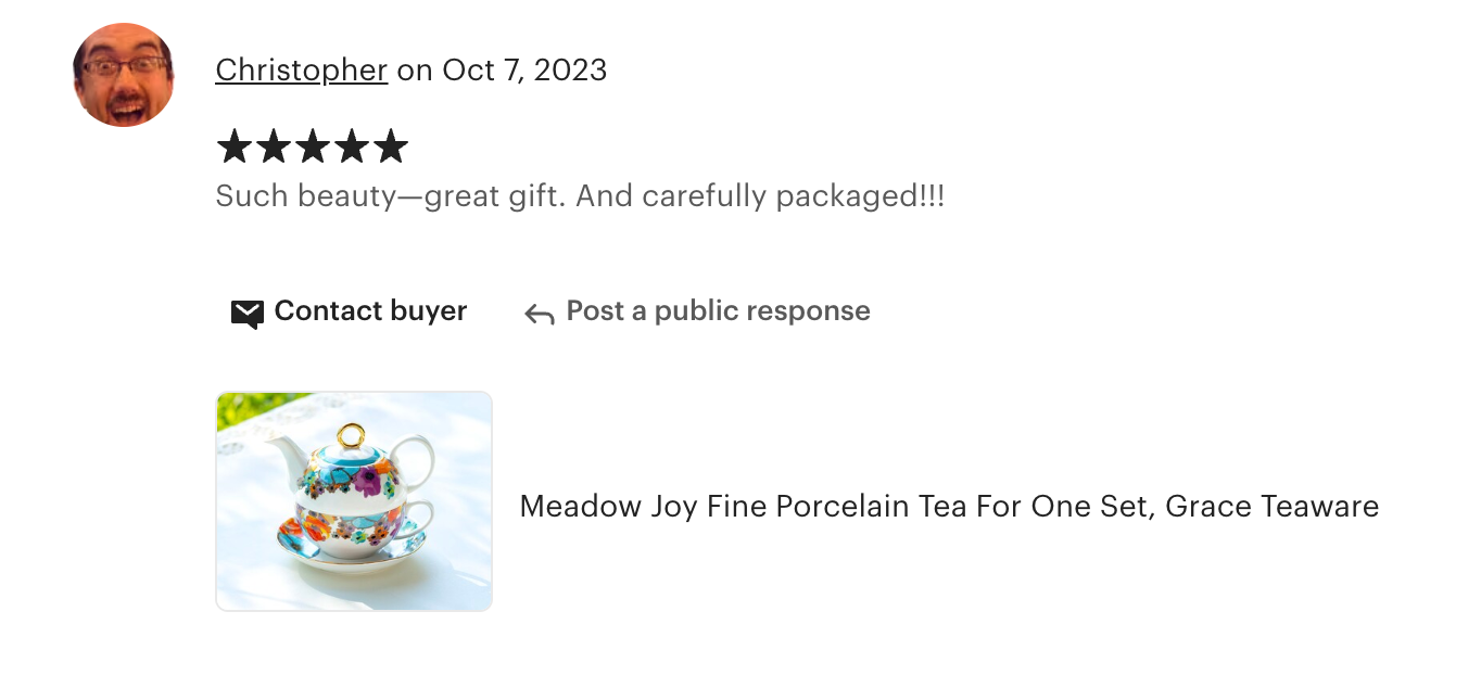 Meadow Joy Fine Porcelain Tea For One Set