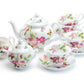 Stechcol Gracie Bone China Kensington Pink Rose Bone China 11-Piece Tea Set