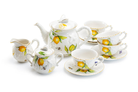 Grace Teaware Lemon Bee Fine Porcelain Tea Set