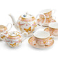 Grace Teaware Butterflies with Pink Ornament Fine Porcelain 11-Piece Tea Set