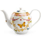 Grace Teaware Butterflies with Pink Ornament Fine Porcelain Teapot