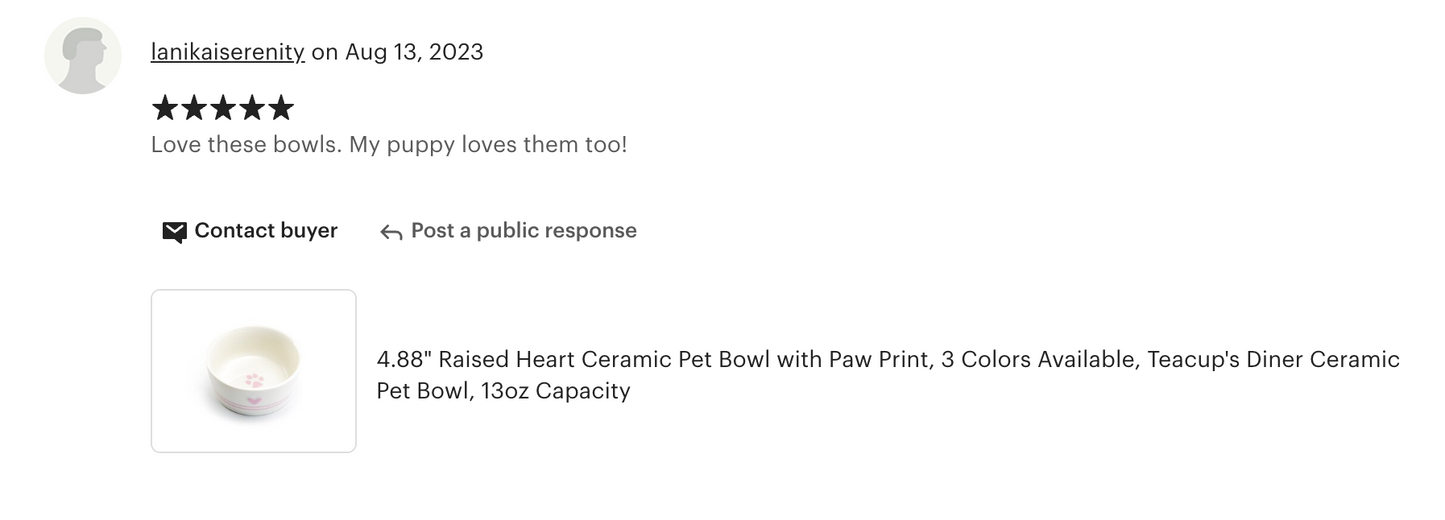 4.88" Raised Heart Ceramic Pet Bowl