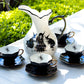 Potter's Studio Witches Brew Pitcher + Grace Teaware 4 Spider Halloween Tea Cup and Saucer Sets