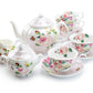 Stechcol Grace Bone China Rose Garden Bone China 11-Piece Tea Set