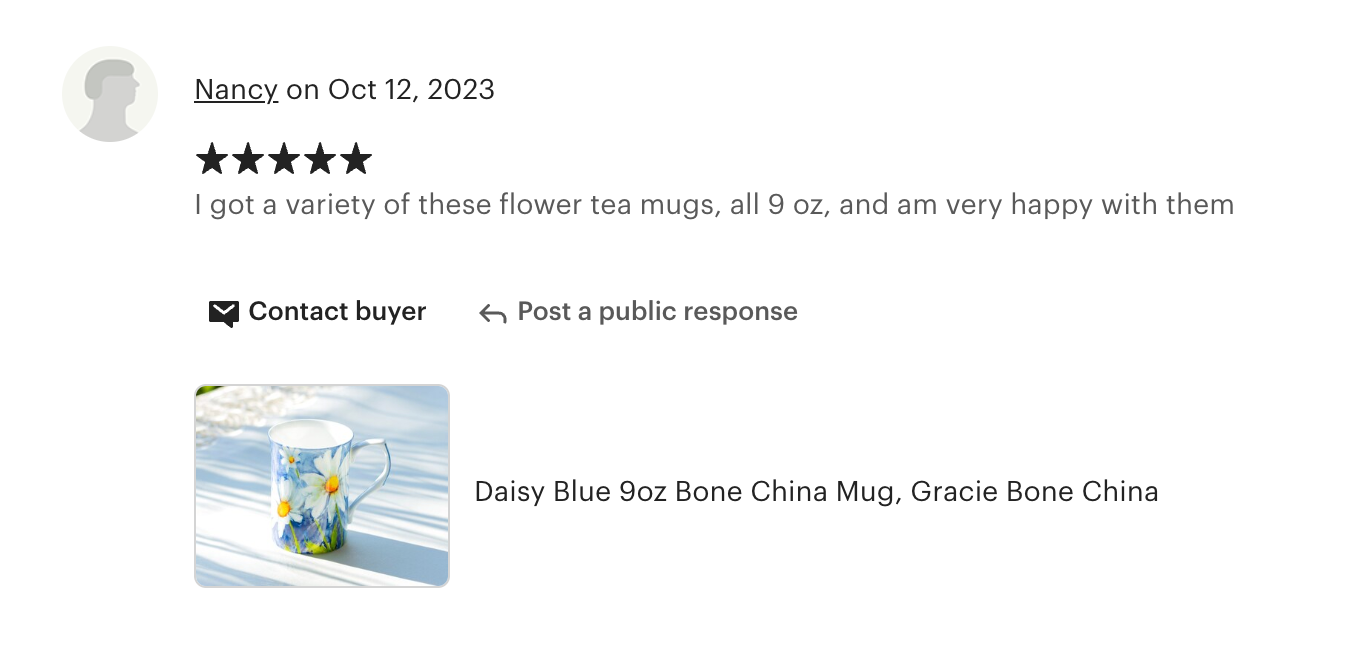 Daisy Blue Bone China Mug
