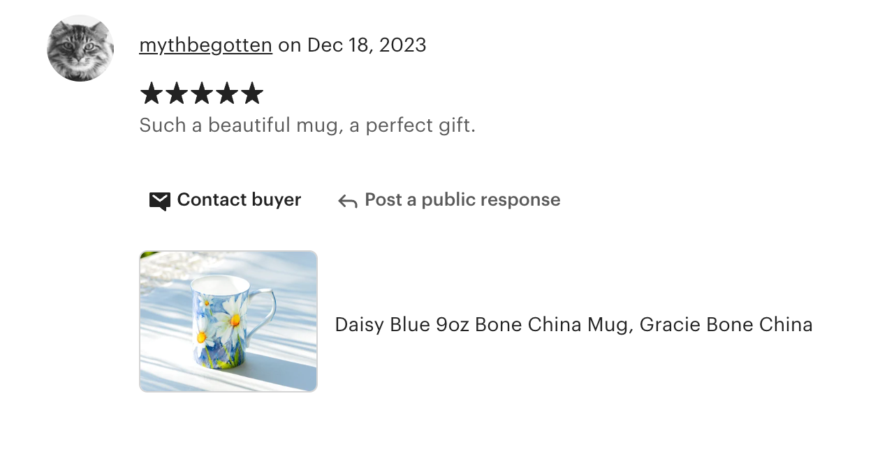 Daisy Blue Bone China Mug