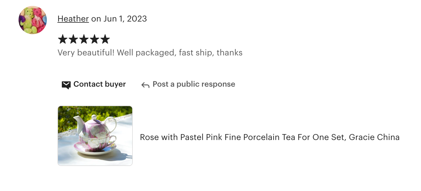 Rose with Pastel Pink Fine Porcelain Tea For One Set