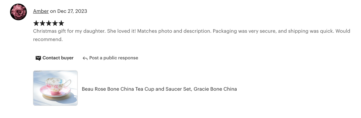Beau Rose Bone China Tea Cup and Saucer