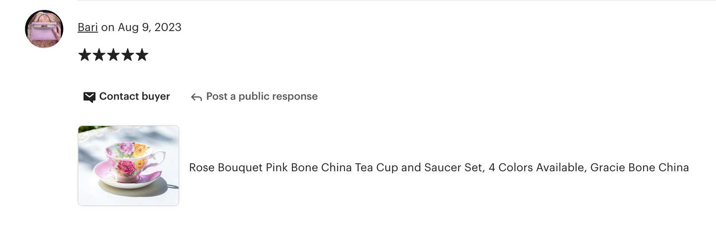 Rose Bouquet Pink Bone China Tea Cup and Saucer