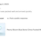 Peony Bloom Blue Bone China Mug