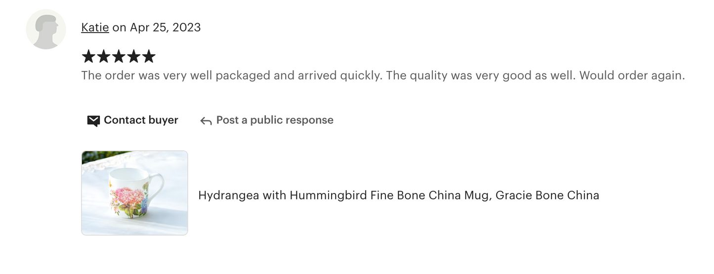 Hydrangea with Hummingbird Bone China Mug
