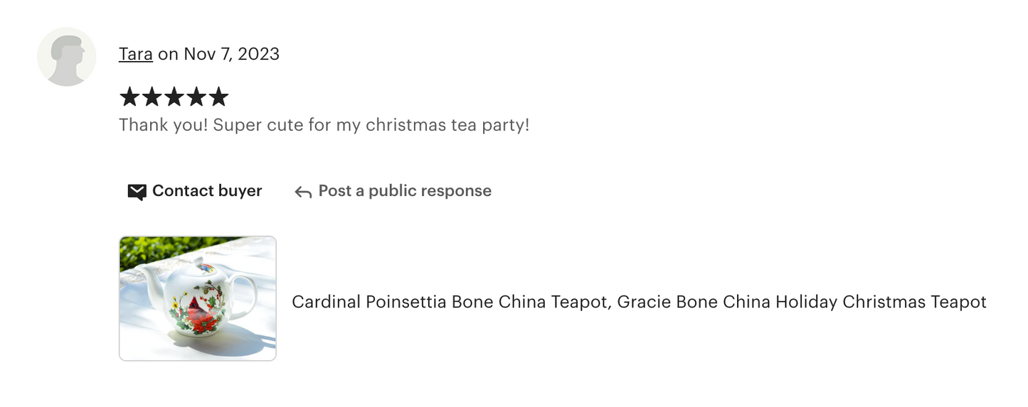 Cardinal Poinsettia Bone China Teapot